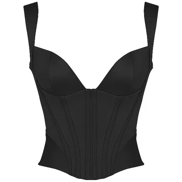 HOUSE OF CB 'Liberty' Black Satin Corset NWOT - Picture 5 of 11